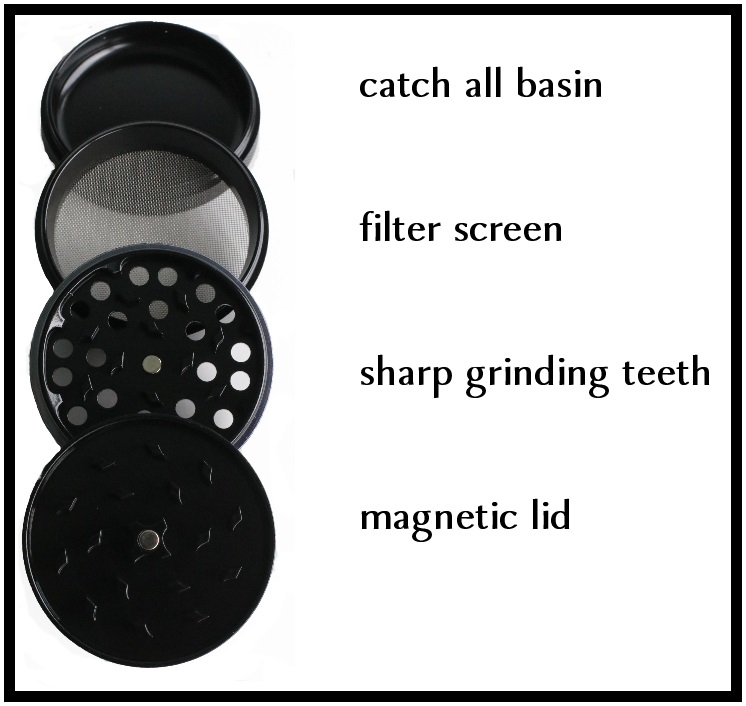 PRO 420 Ceramic Herb Grinder- 63mm Diameter-4 Piece Professional Herb & Marijuana Grinder - PRO 420 Herb Grinder