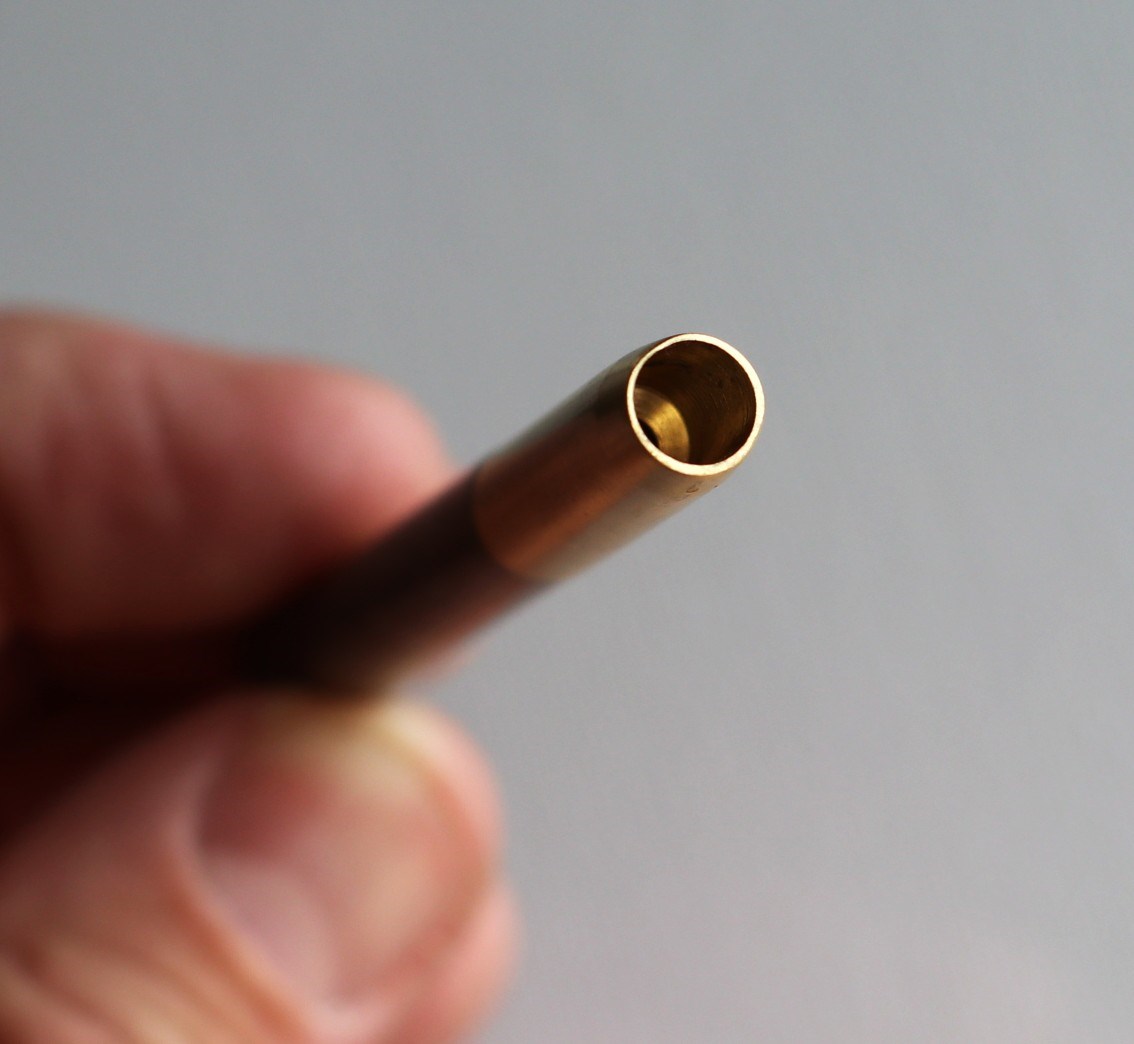 3"Brass Pipe-Designed for 4" Dugouts-Copper Resin Heat Cover - Brass Grinder Tip Pipe