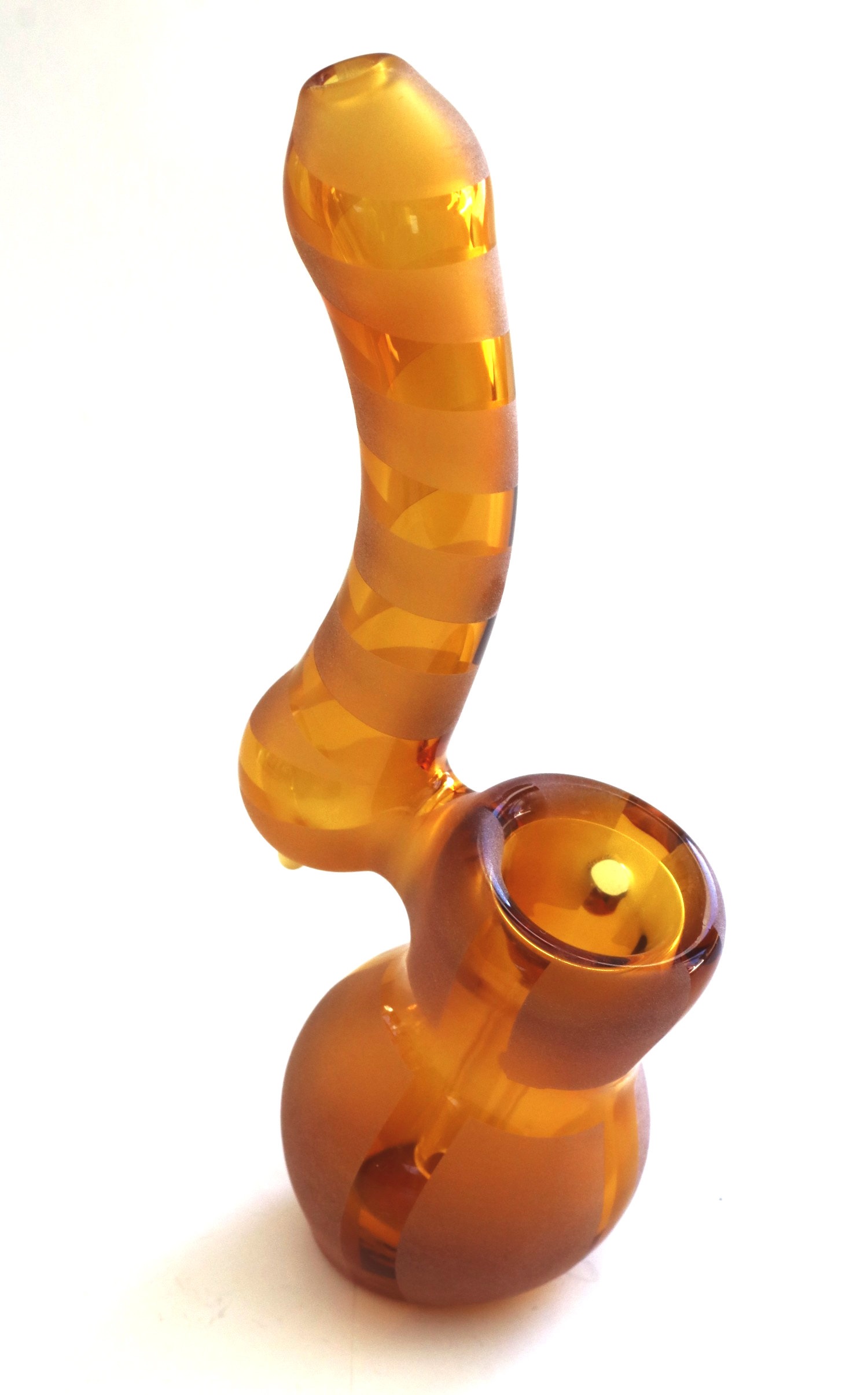Mini-Glass Bubbler-Water Bong-Beaker-Striped Design-Thick Glass - 6' Glass Bubbler-Smoking Pipe