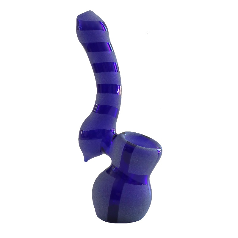 Mini-Glass Bubbler-Water Bong-Beaker-Striped Design-Thick Glass - 6' Glass Bubbler-Smoking Pipe