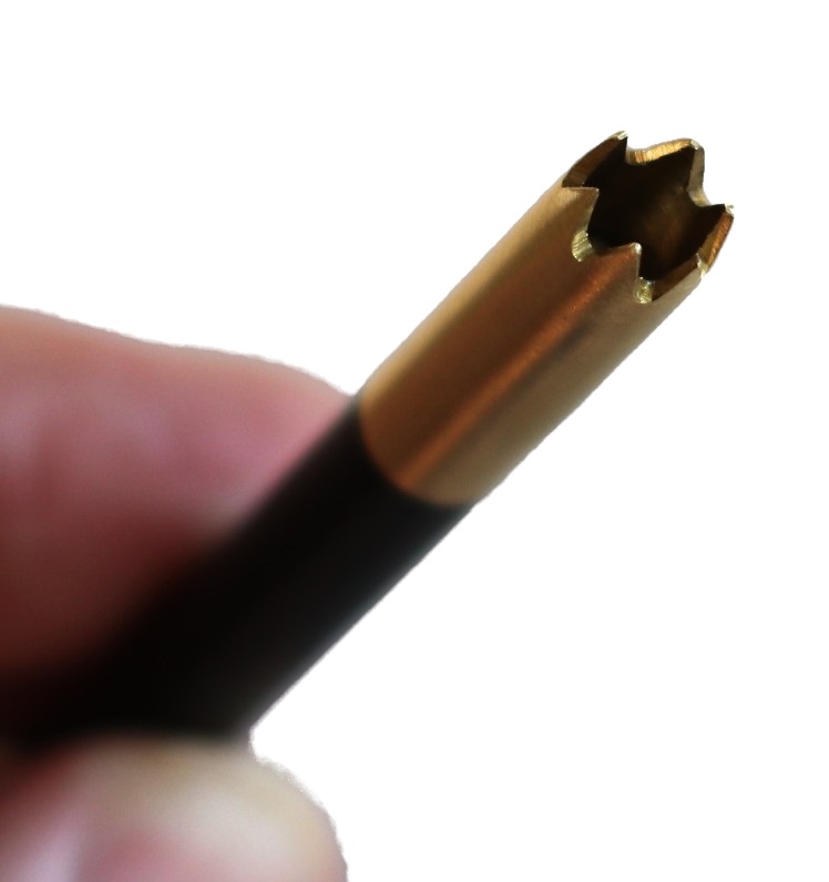 3"Brass Grinder Tip Pipe-Designed for 4" Dugouts-Ebony Wood Heat Cover - Brass Grinder Tip Pipe