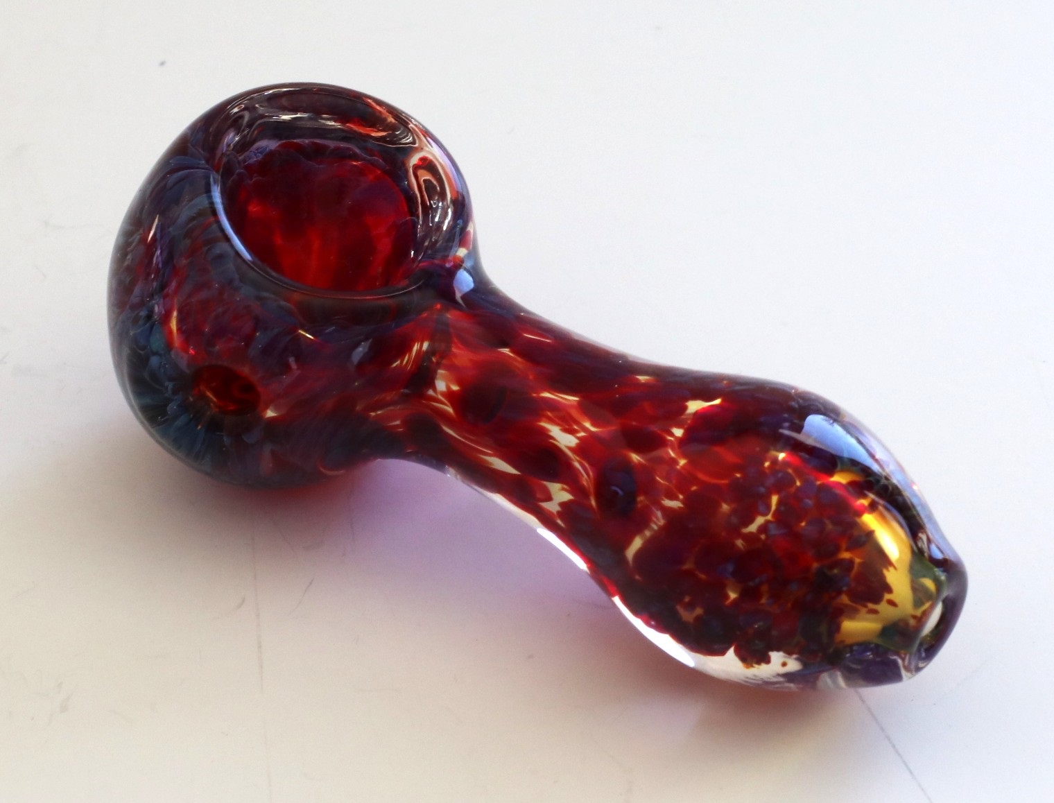 3" Glass Spoon Pipe- Fire Mini Glass Pipe for Smoking Herb-Discreet - Glass Spoon Pipe