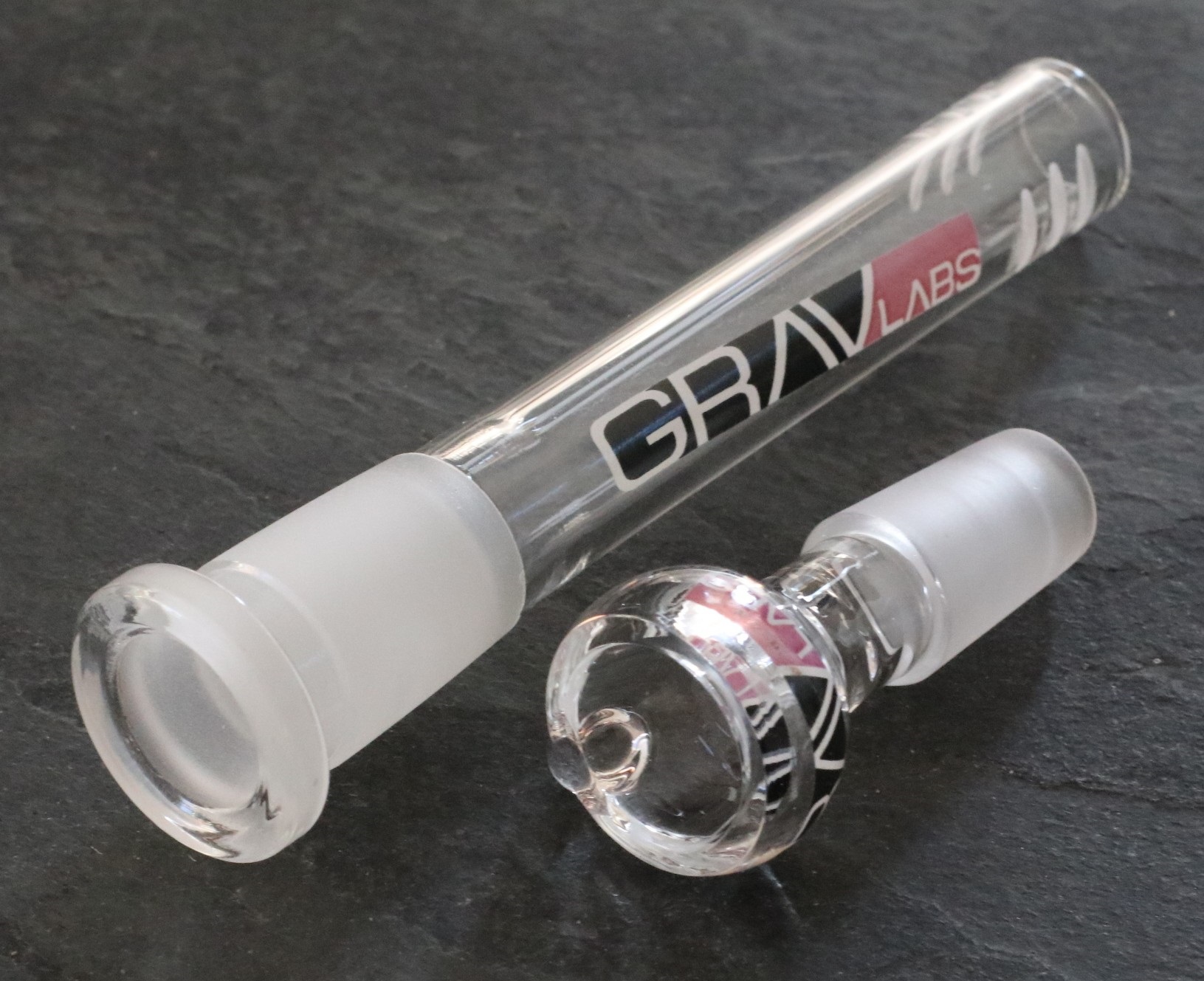 10" White Glass Bong-GRAV Glass Water Pipe-Downstem & Male Herb Slide - Glass Slide and Bowl