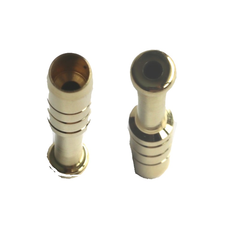 3" Brass Pipe-Ribbed Heat Resistant Pipe Designed for 4" Dugouts - Brass One Hitter Pipe