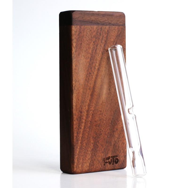 4.25" Tall Walnut Dugout-Old School Hitter Box by FUTO-World Class Stash Box - Futo Dugout One Hitter