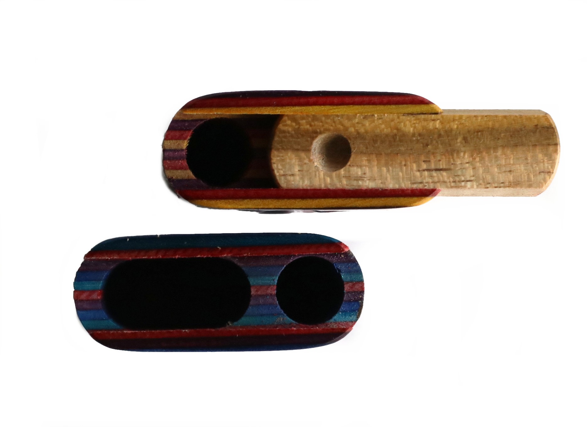 3" Diamond Wood Dugouts-Slider Lids w/ 2" Brass Bat - Slider Lid Dugouts