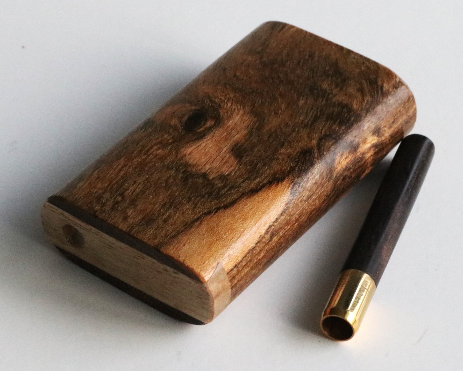 Bocote Wood Dugout & Brass one hitter pipe