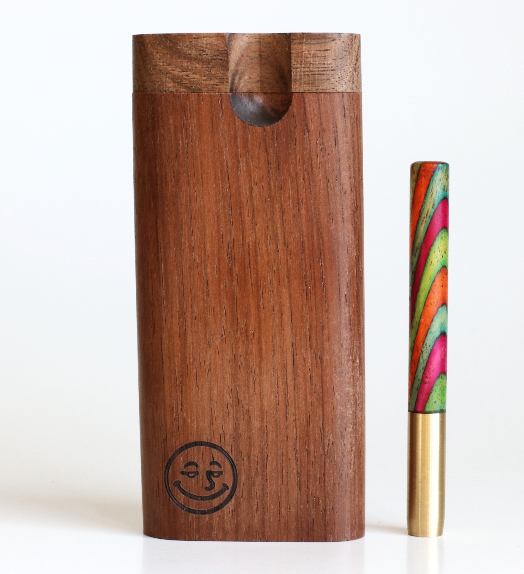 4" Walnut Swivel Lid Dugout & One hitter pipe-American Made by Better Life - Walnut Swivel Lid Dugout