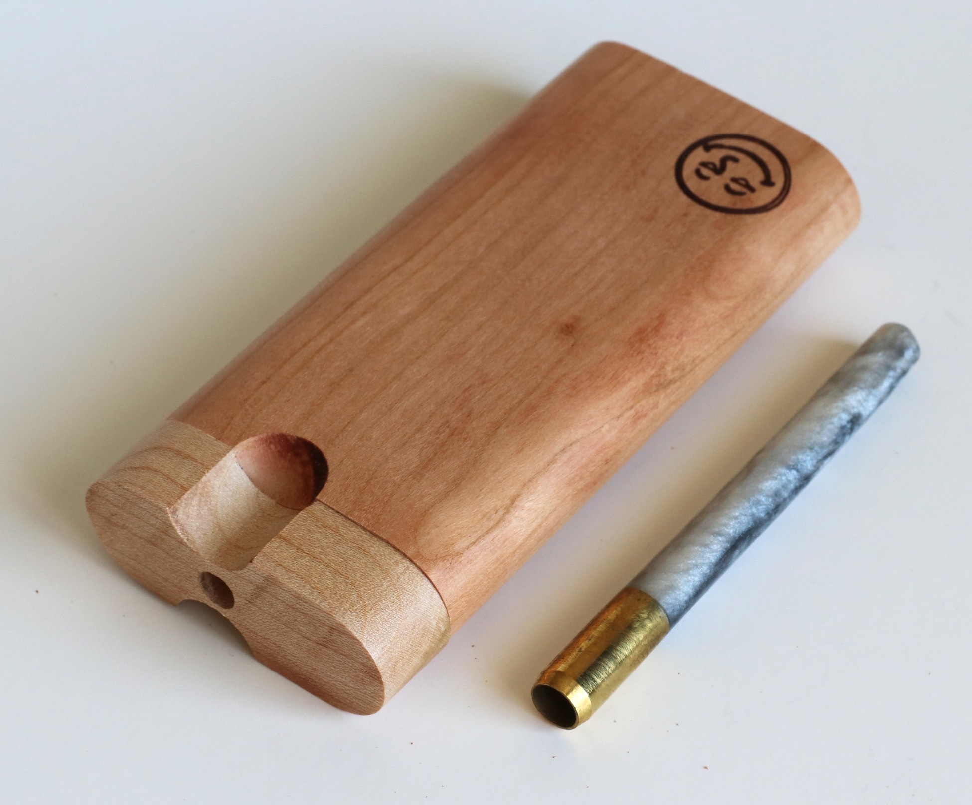 4" Cherry Swivel Lid Dugout & One hitter pipe-American Made by Better Life - Swivel Lid Dugout-Handcrafted by Better Life