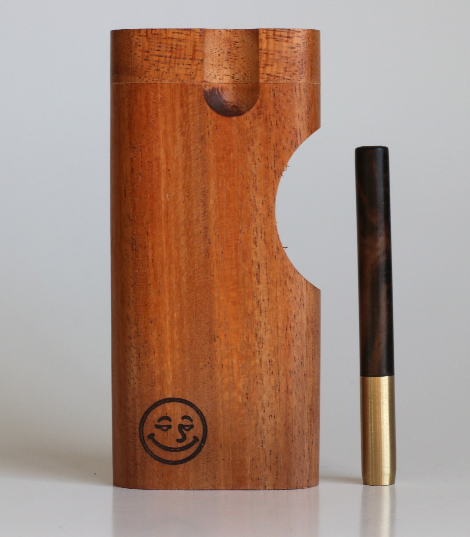 4" Mahogany Swivel Lid Dugout & One hitter pipe-American Made by Better Life-Locking Lid - Swivel Lid Cutaway Dugout by Better Life