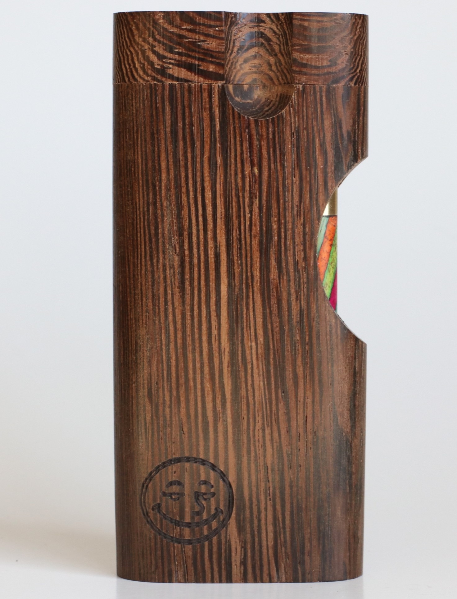 4" Wenge Swivel Lid Dugout & One hitter pipe-American Made by Better Life-Locking Lid - Swivel Lid Cutaway Dugout by Better Life