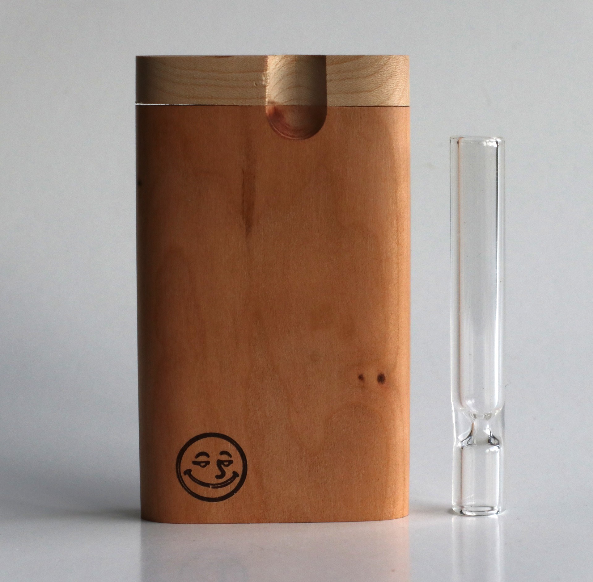 Cherry Wood Big Hitter-Dugout & Glass Pipe-American Crafted Super Size Dugout - Cherry Swivel Lid Dugout