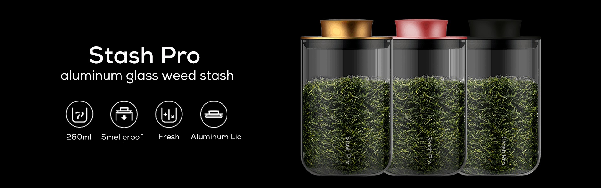 4" Stash Pro Herbal Storage Jars-PRO420 Large Glass Stash Jar