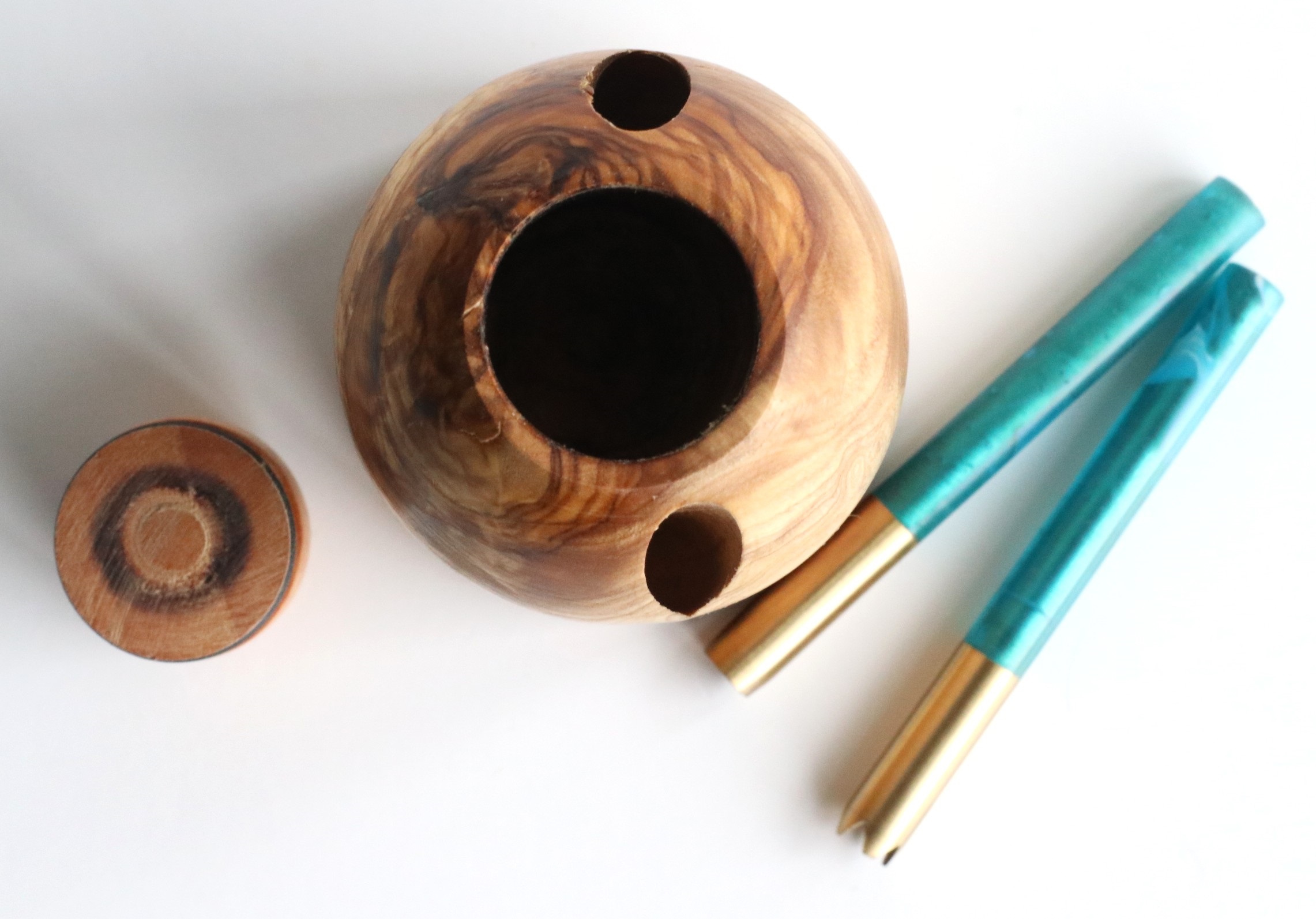 Olive Wood Tabletop Dugout- One Hitter Stash Box- Smoker's Gift