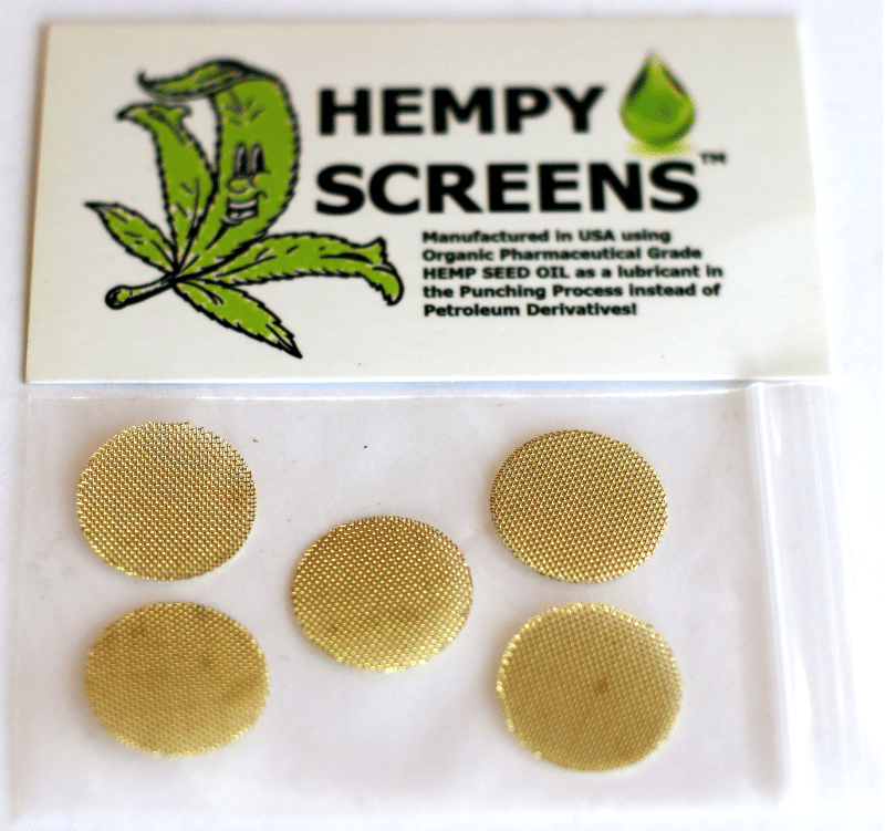 5 x .75" Brass Pipe Screens-Special Hemp Processing-Stiff Flex