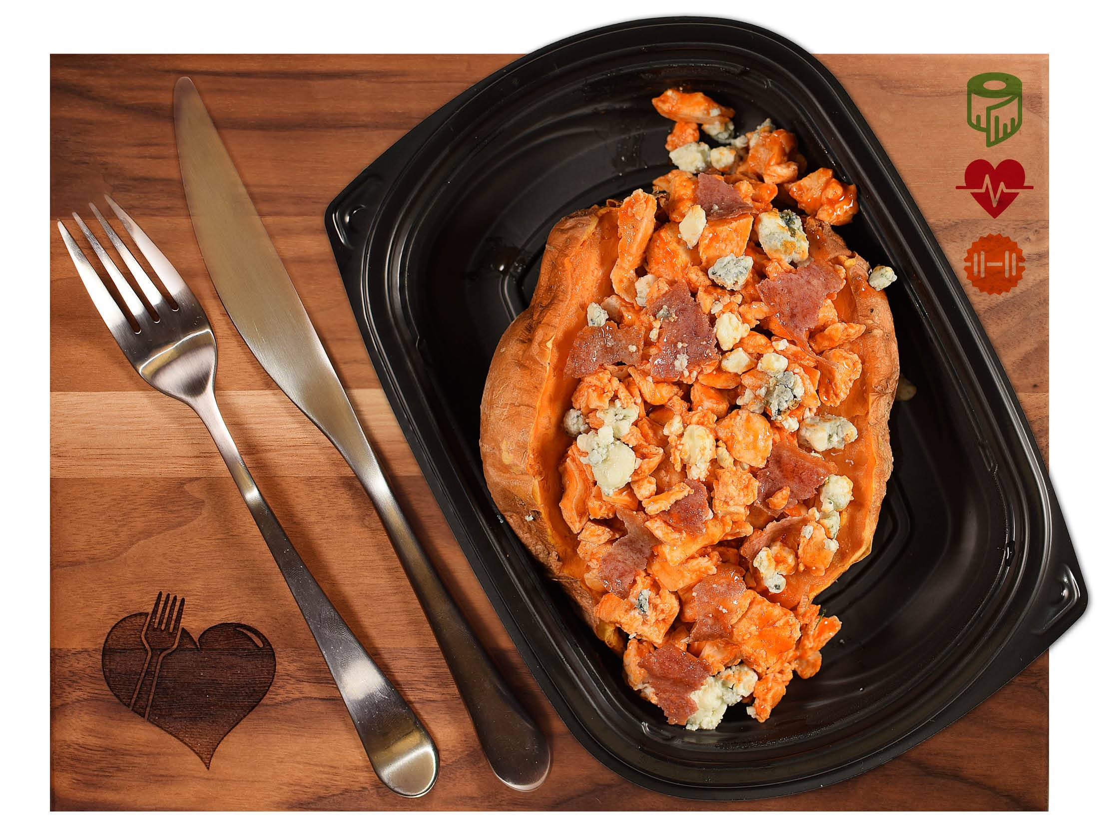 BUFFALO CHICKEN STUFFED SWEET POTATO