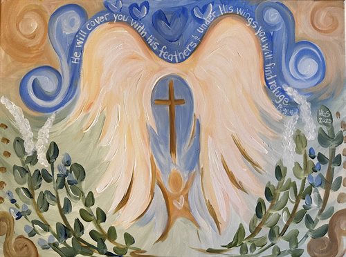 Psalm 91:4 (pastel wings) 
