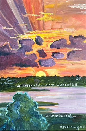 Sunset- Matt 11:28-30 msg 