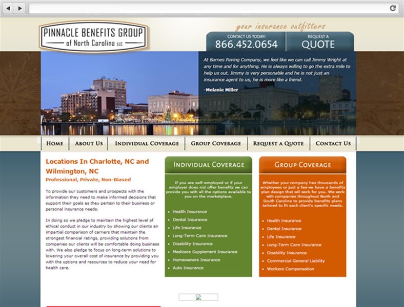 Pinnacle Benefits Group - Insurance Website Design