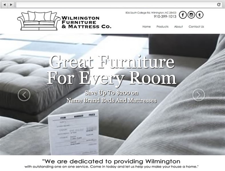 Wilmington Furniture Mattress Co Website Design By Bluetone Media
