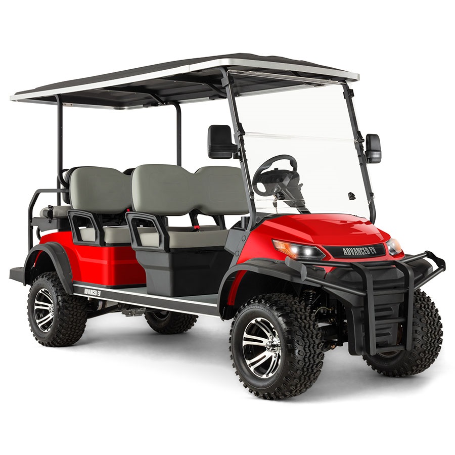 Red Advent 6-Passenger Lifted Golf Cart